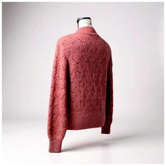 Heartloom Women's Pointelle Balloon Sleeve Pullover Sweater. Blush/Pink. Small - Picture 4 of 11